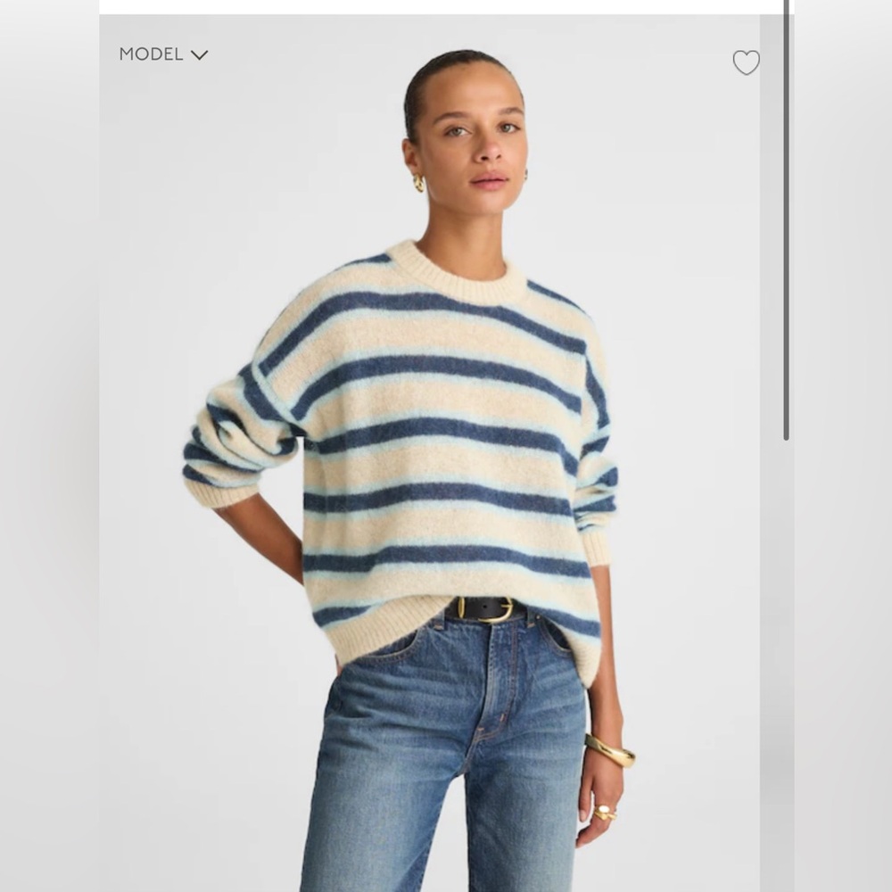 NWT Madewell striped pullover sweater in alpaca blend - sea spray